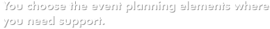 You choose the planning elements where you need support.